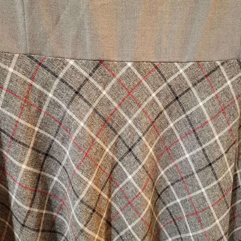 Danny & Nicole gray tartan plaid maxi dress 14 - Picture 3 of 8